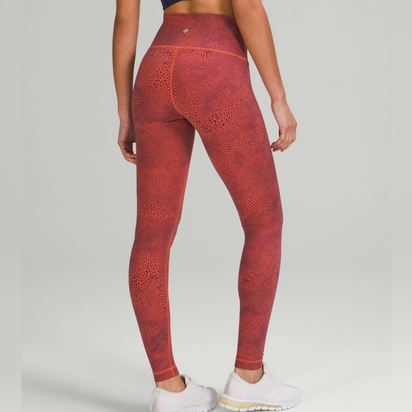 NWT Lululemon Wunder Train HR Tight 25" Size 2 Crackle Glaze Vintage Orange - Picture 2 of 15